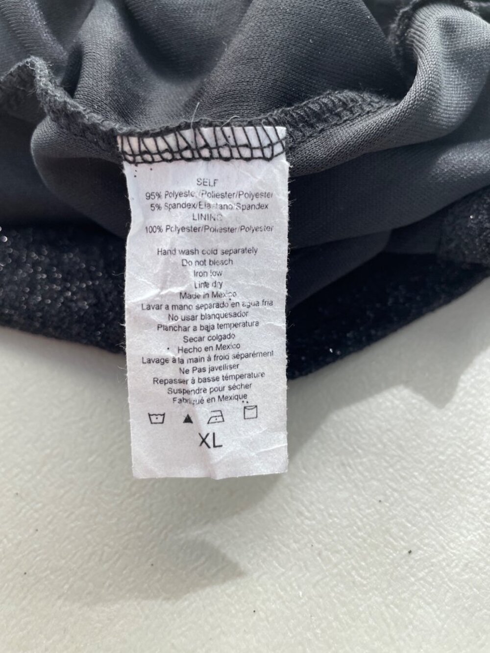 Windsor Toni Mini Dress XL Glitter Cowl Neck Long Sleeve Black Shimmer Party NEW - Picture 8 of 11